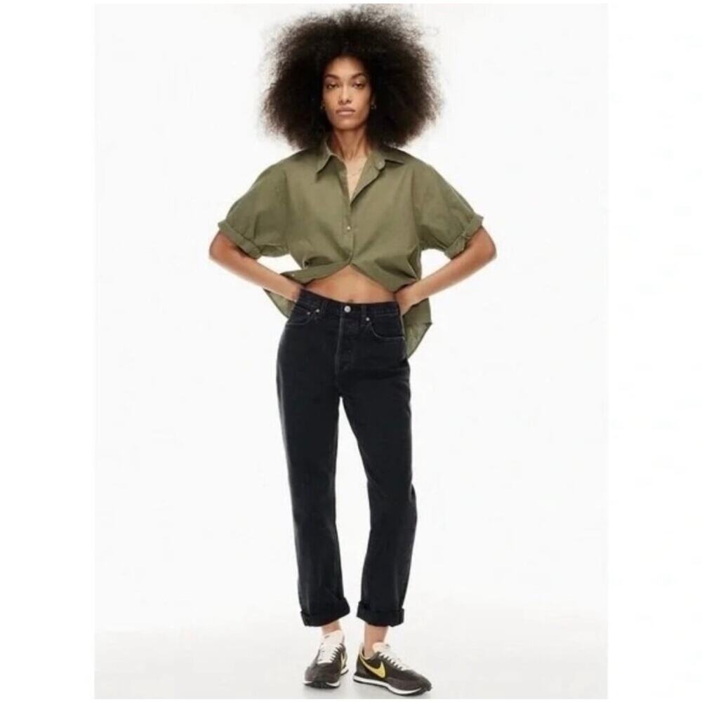 Denim Forum The BF High Rise Loose Jean Black 24
